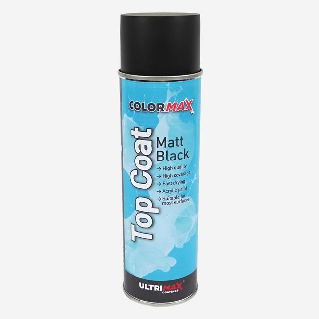 Colormax Aerosol Matt Black, Aerosols, Ultrimax