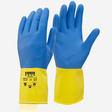 Heavyweight Rubber Gloves yellow/blue - Medium (pair), Gloves, Ultrimax