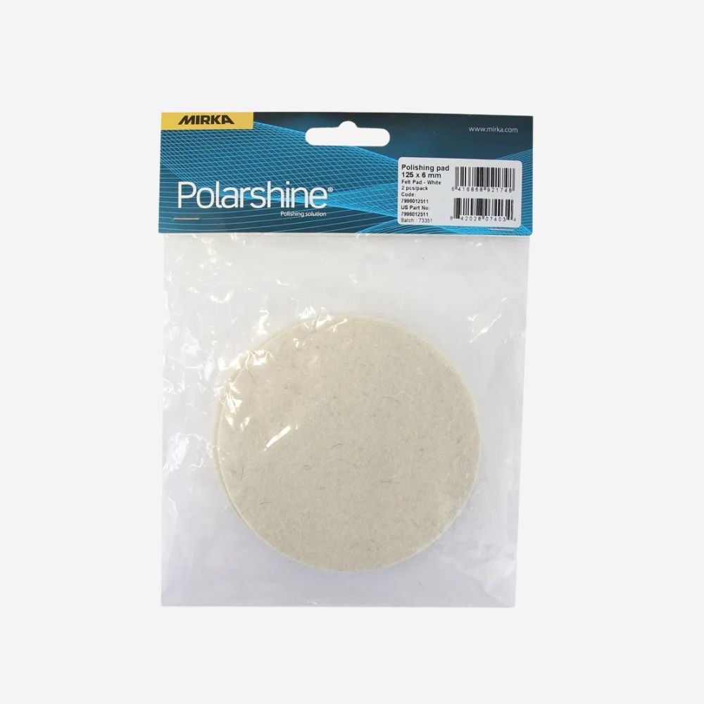 Mirka Polishing Felt Pad White - 125mm - (2), Consumables, Ultrimax